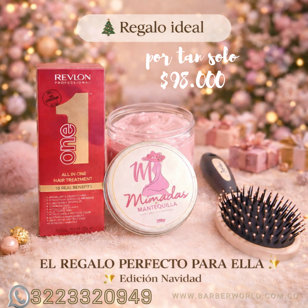 Kit Navideño para Ellas | Serum Cabello 10en1, Mantequilla Corporal y Cepillo Cerdas Suaves