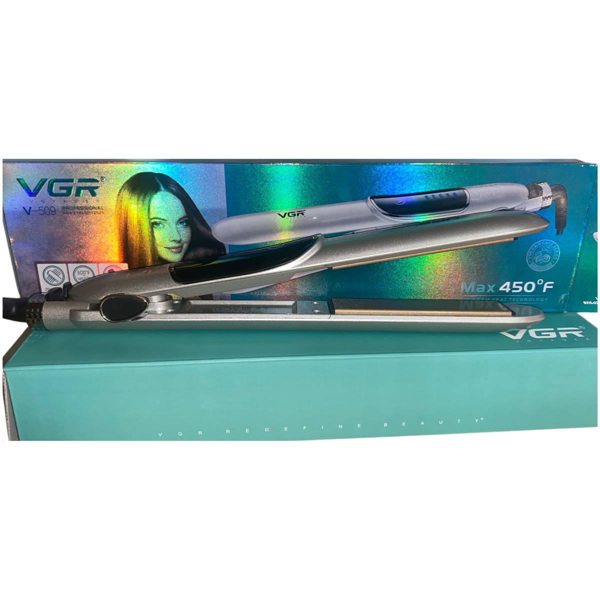 Kit Navideño Plancha VGR V-509 + Set Cuidado Facial Bioaqua ACIDO HIALURONICO