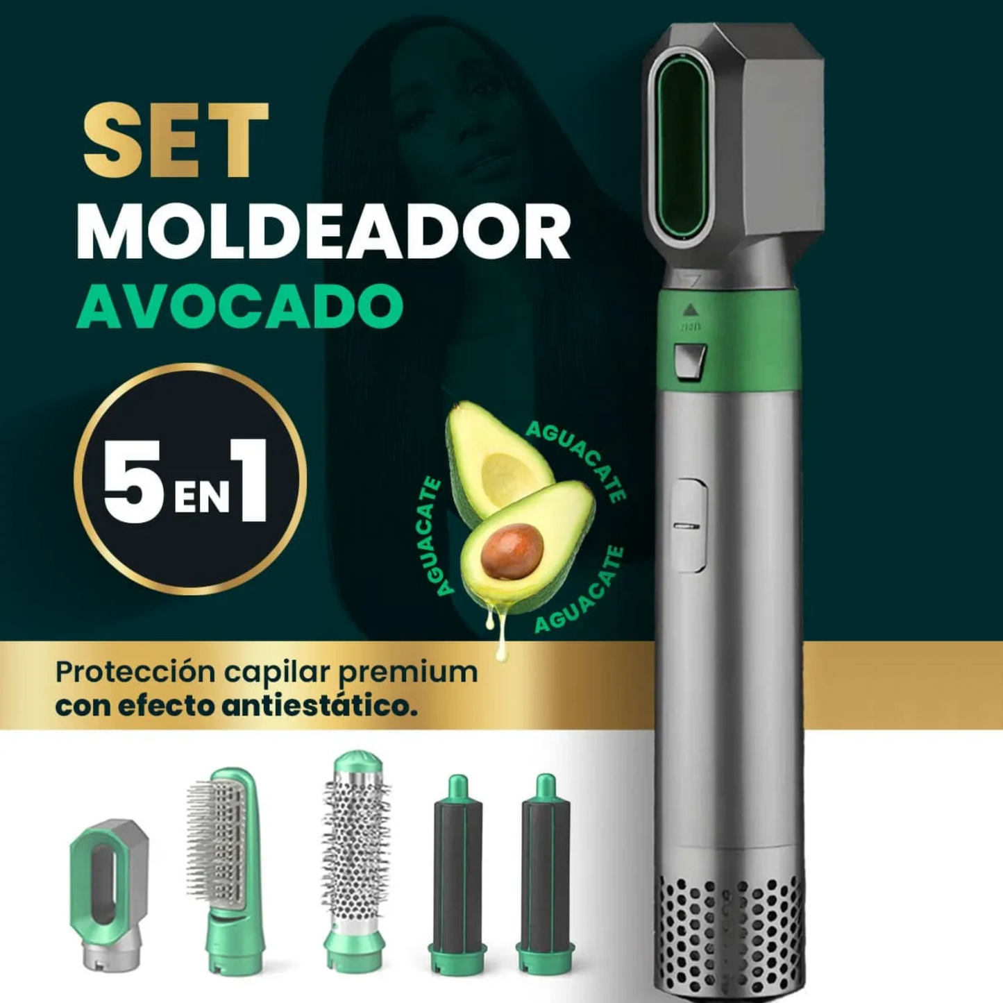 Set Moldeador 5en1 Aguacate Nube