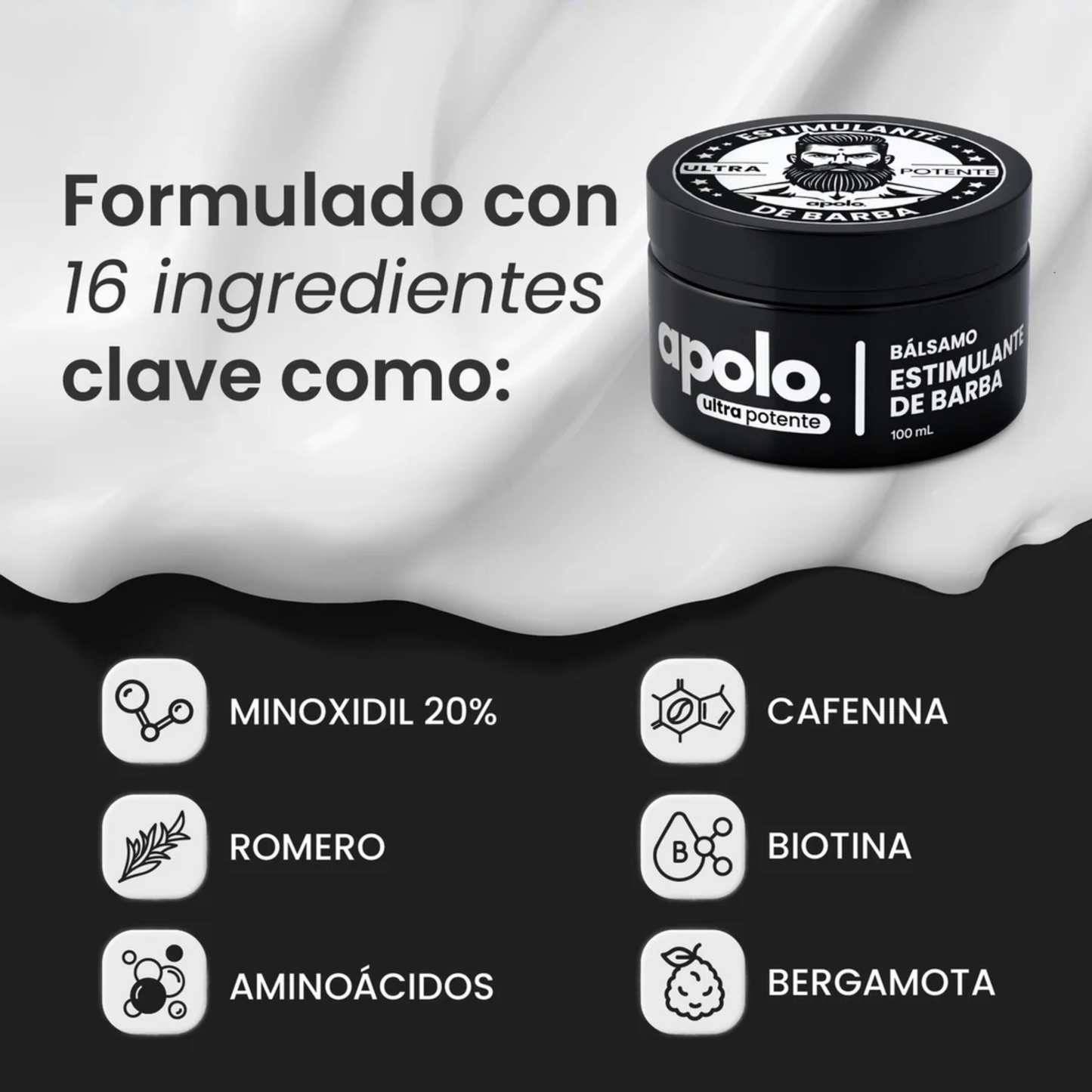 Balsamo Barba Apolo Minoxidil 20% 100ml