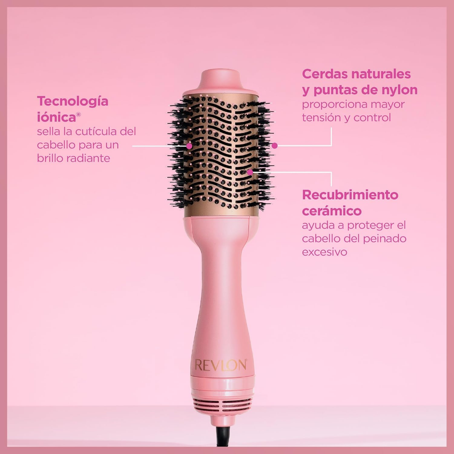 Cepillo Secador Revlon One Step Volumizer Edicion Rosa Aniversario