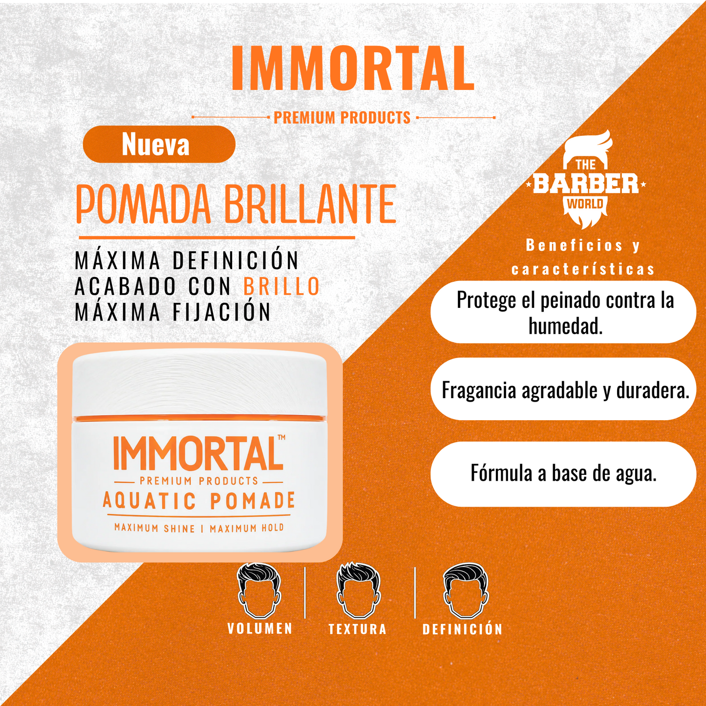 Cera Immortal Premium Aquatic Base Agua Fijacion Fuerte 110ml