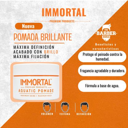 Cera Immortal Premium Aquatic Base Agua Fijacion Fuerte 110ml