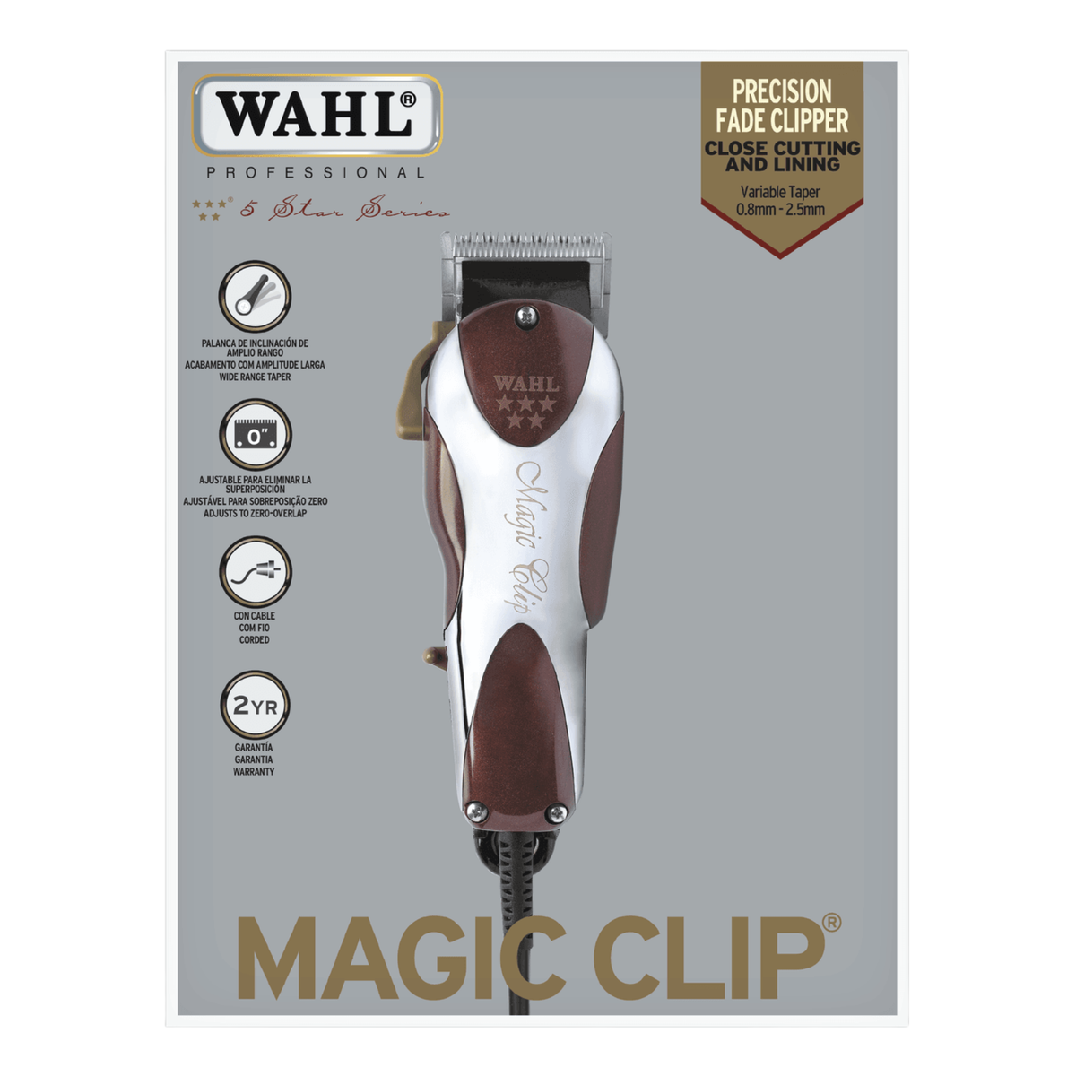 Peluquera Wahl Magic Clip 5 Estrellas Cable Vinotinto