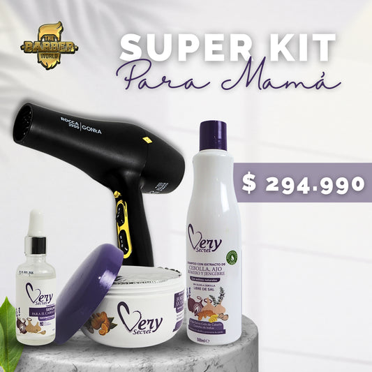 Super kit para mamá Secador Gonka + Tratamiento Very Secret