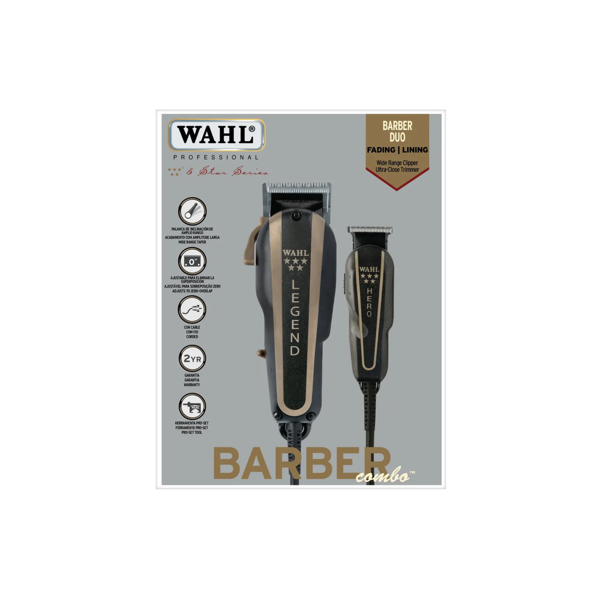 Combo Wahl Barber Legend y Hero 5 Estrellas con Cable
