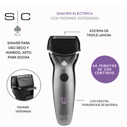 Afeitadora StyleCraft Ace 2.0 Triple Lámina con Pantalla LCD