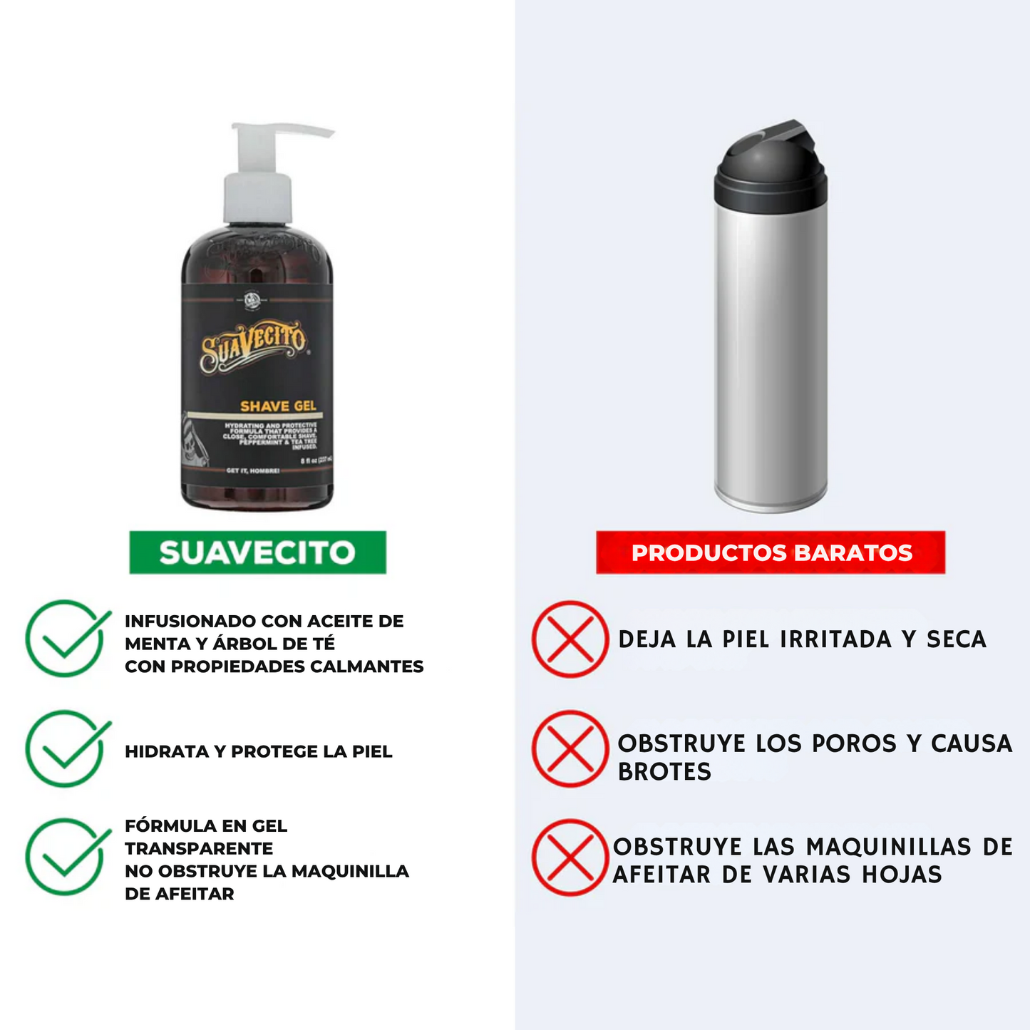 Gel de Afeitar Suavecito Transparente 237ml Menta y Arbol de Te