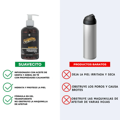 Gel de Afeitar Suavecito Transparente 237ml Menta y Arbol de Te