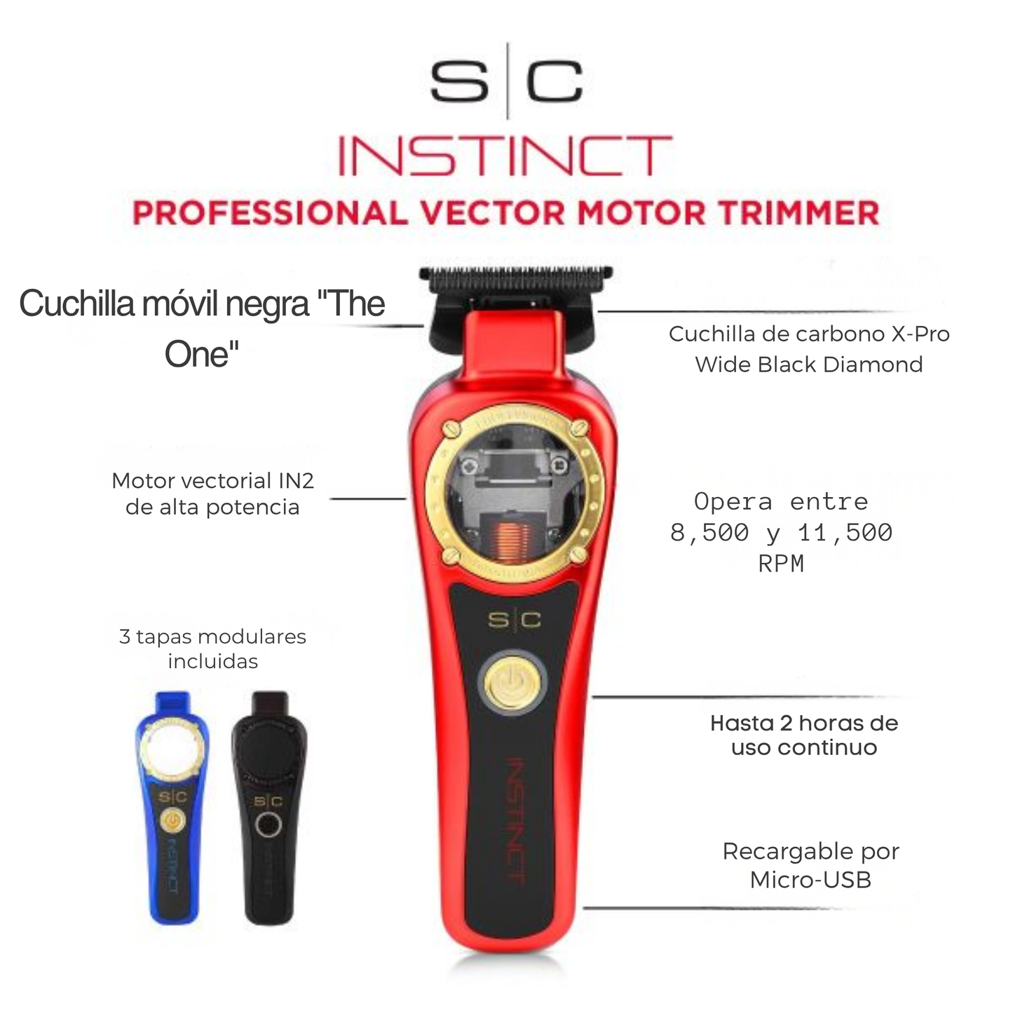 Patillera StyleCraft Instinct SC407M Roja Azul Negra